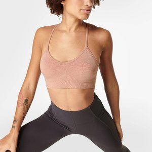 Sweaty Betty Mindful Seamless Yoga Sports Bra Ash Pink Tan Nude